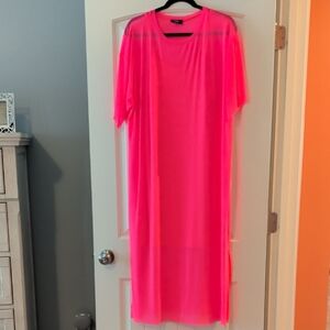 Dressed in LALA Neon Pink Sheer Maxi Dress